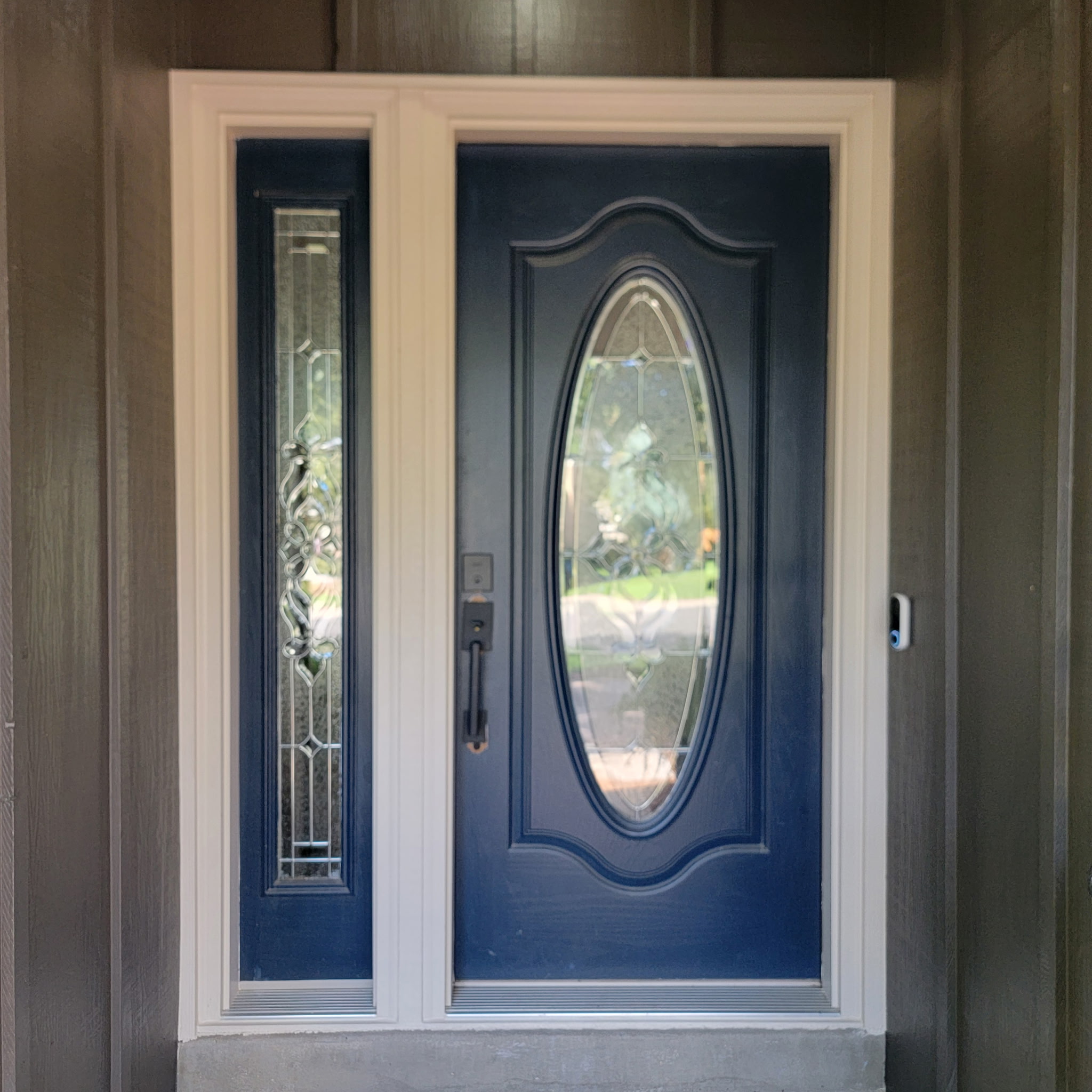 Modern Entry with Sidelite Transformation — before installation