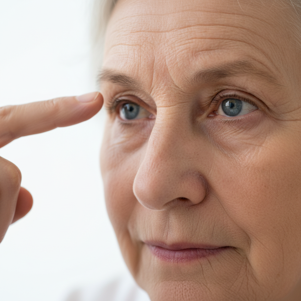 Senior beim Sakkaden-Training – visuelle Neuroathletik Übung für Senioren
