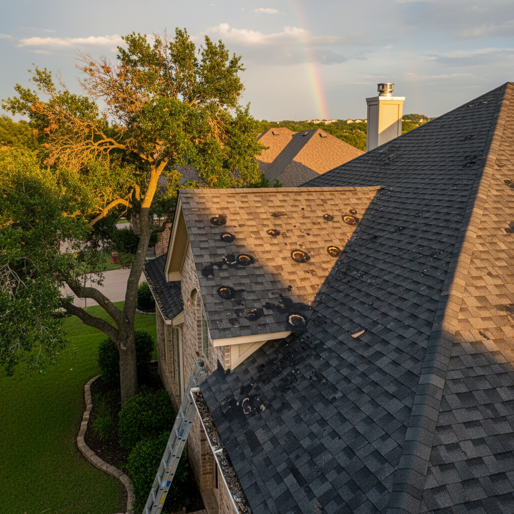 A San Antonio Roof After a Summer Hail Storm: What Actually Happens in the First 72 Hours (And What Most Homeowners Get Wrong)
