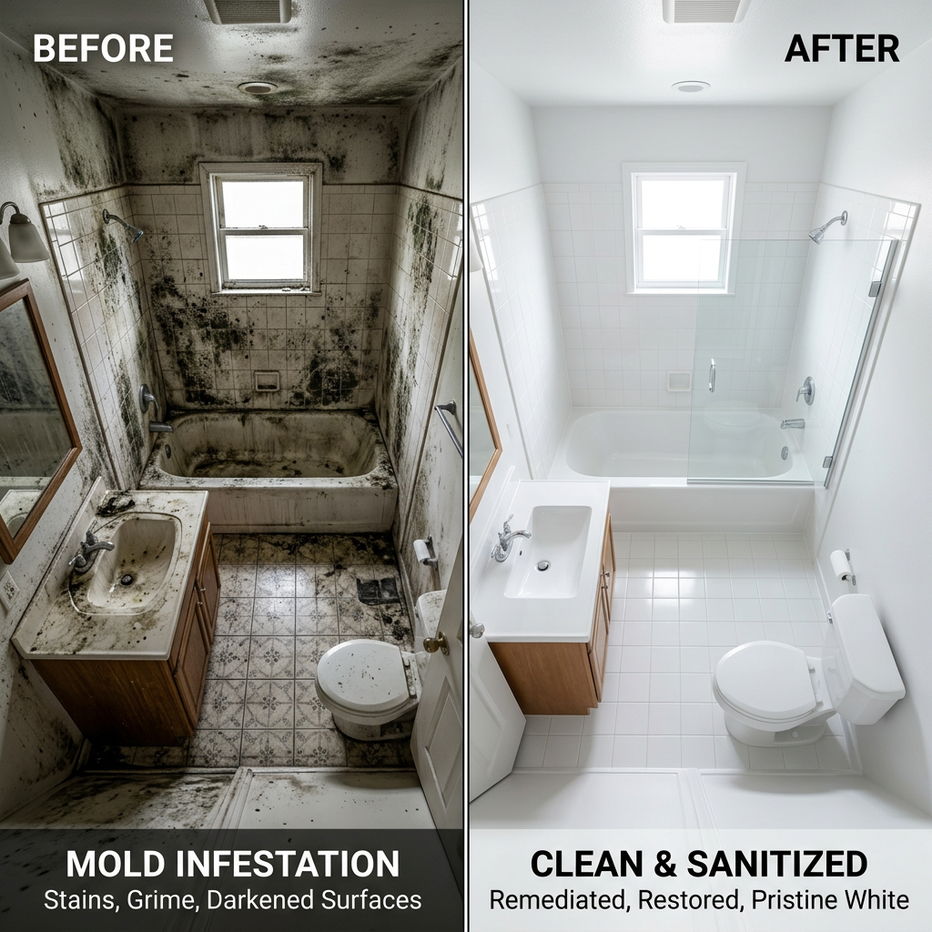 Before and after water damage restoration comparison
