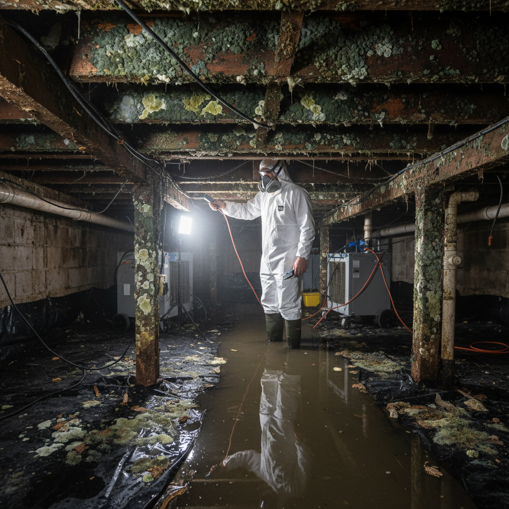 Before - Crawl Space Encapsulation & Mold Removal
