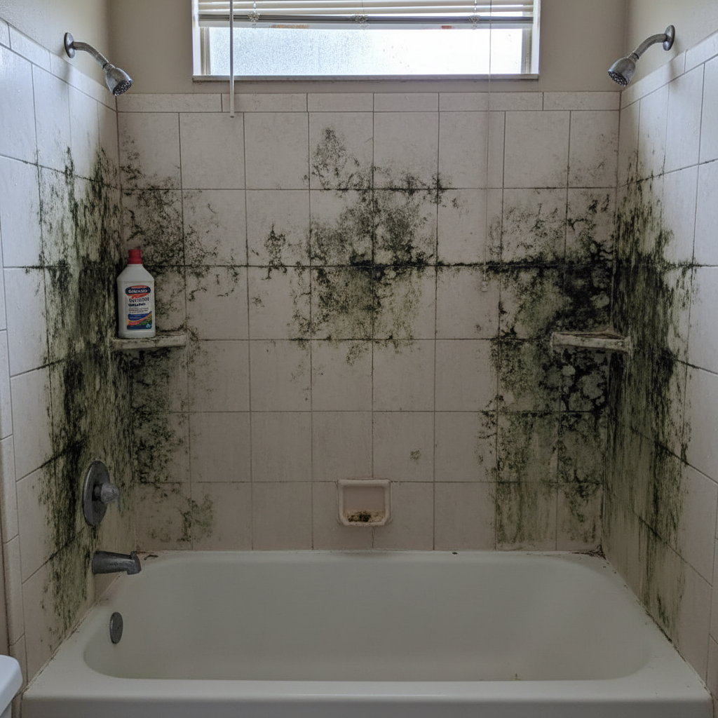 Before - Master Bathroom Shower Mold Removal