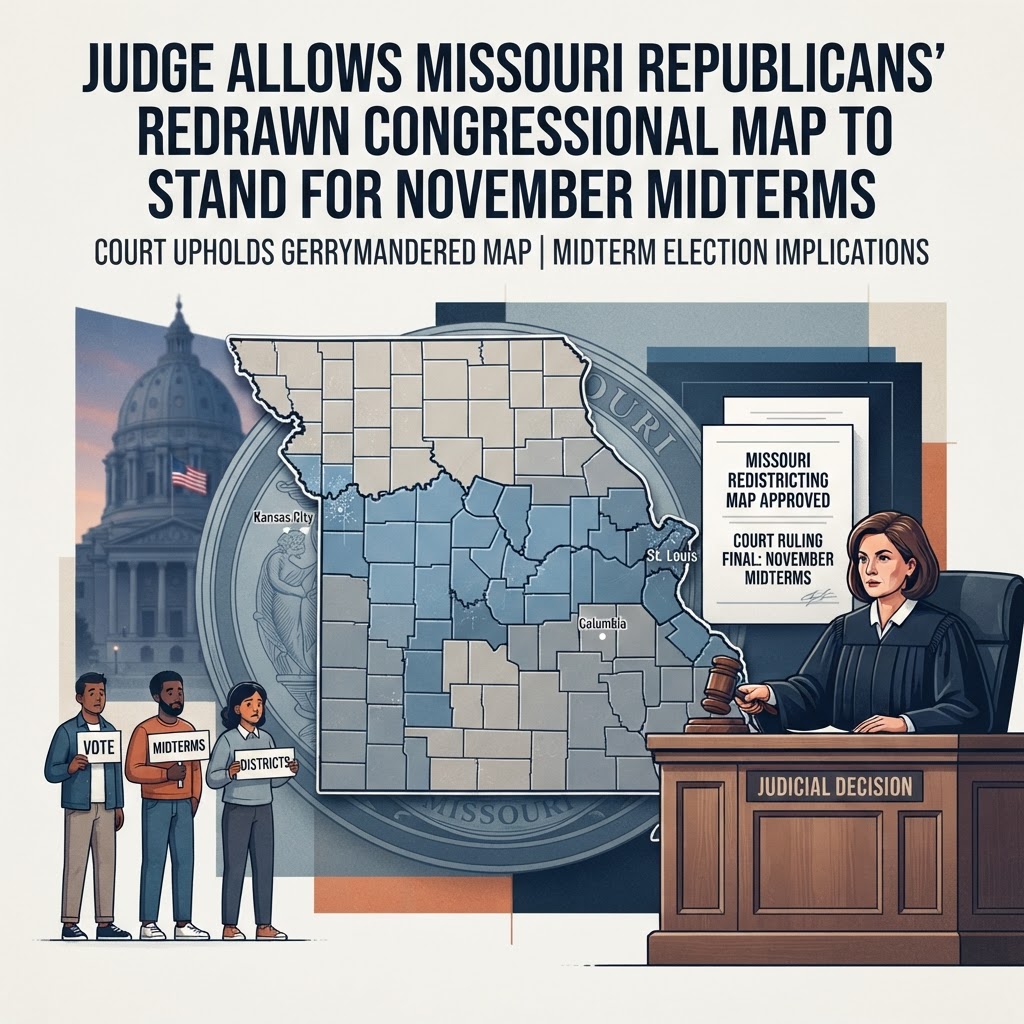 Judge allows Missouri Republicans’ redrawn congressional map to stand for November midterms