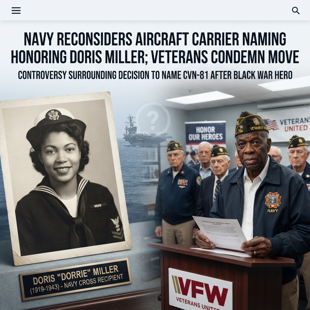 Navy reconsiders name of carrier honoring Black war hero Doris Miller, veterans group condemns move