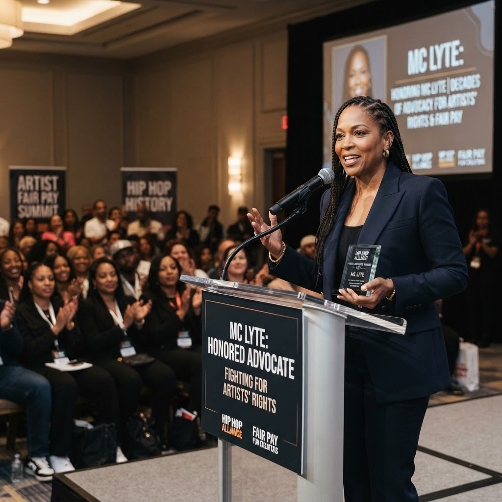 MC Lyte honored for decades of advocacy as she fights for artists to get paid