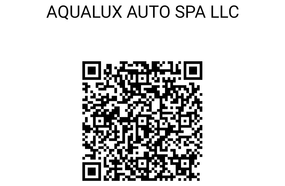Pay with Zelle — Aqualux Auto Spa LLC