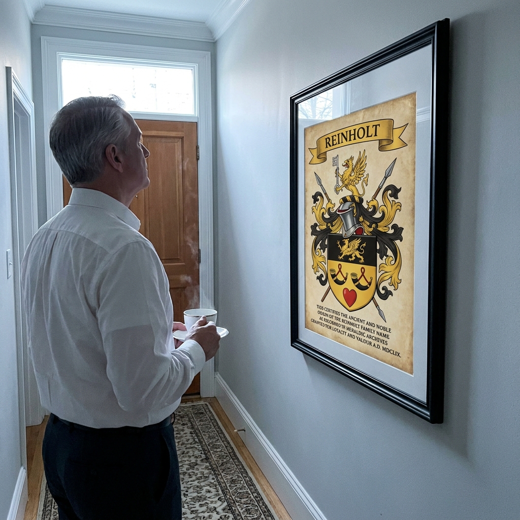 Erik Reinholt family coat of arms print