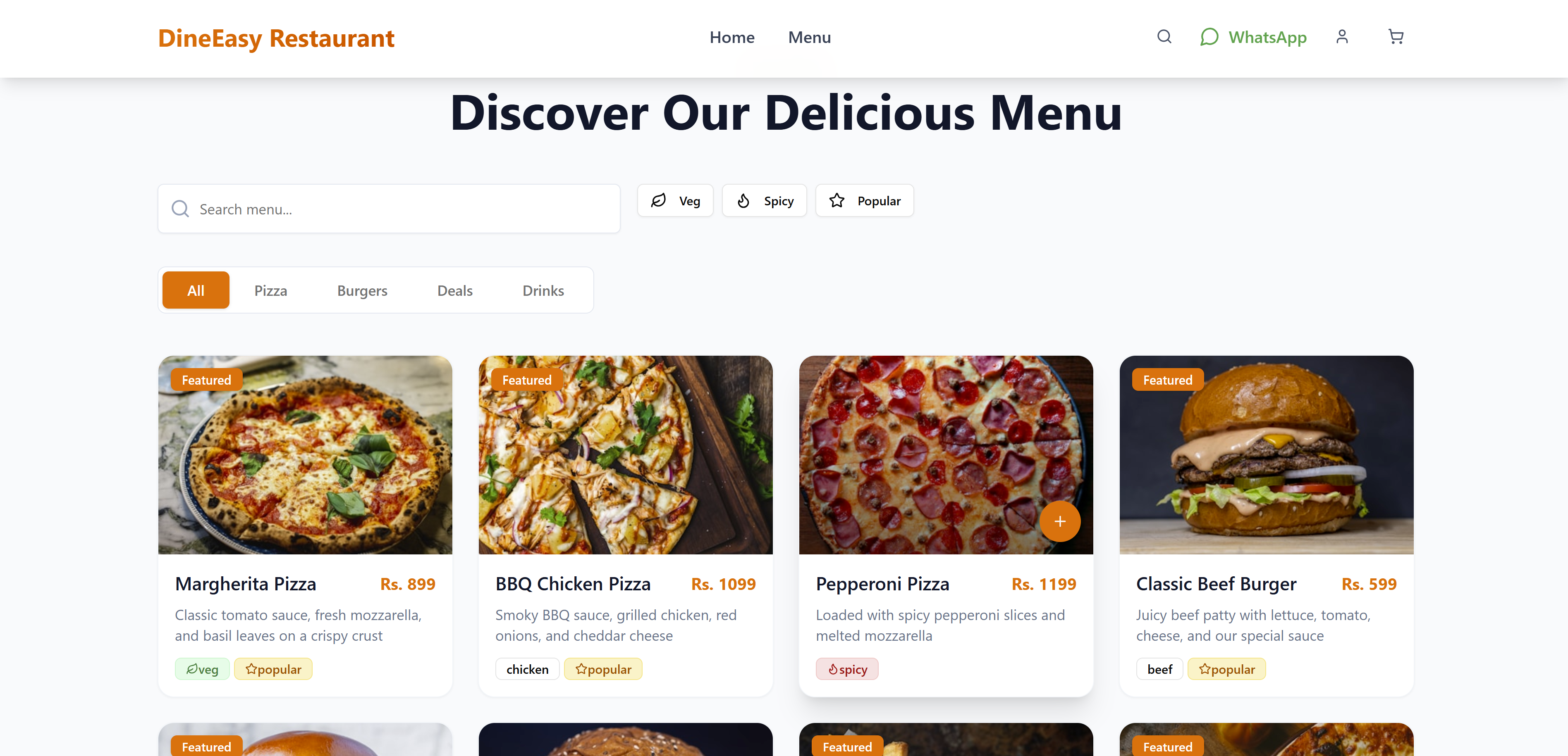 Complete Restaurant Ordering & Admin System template preview