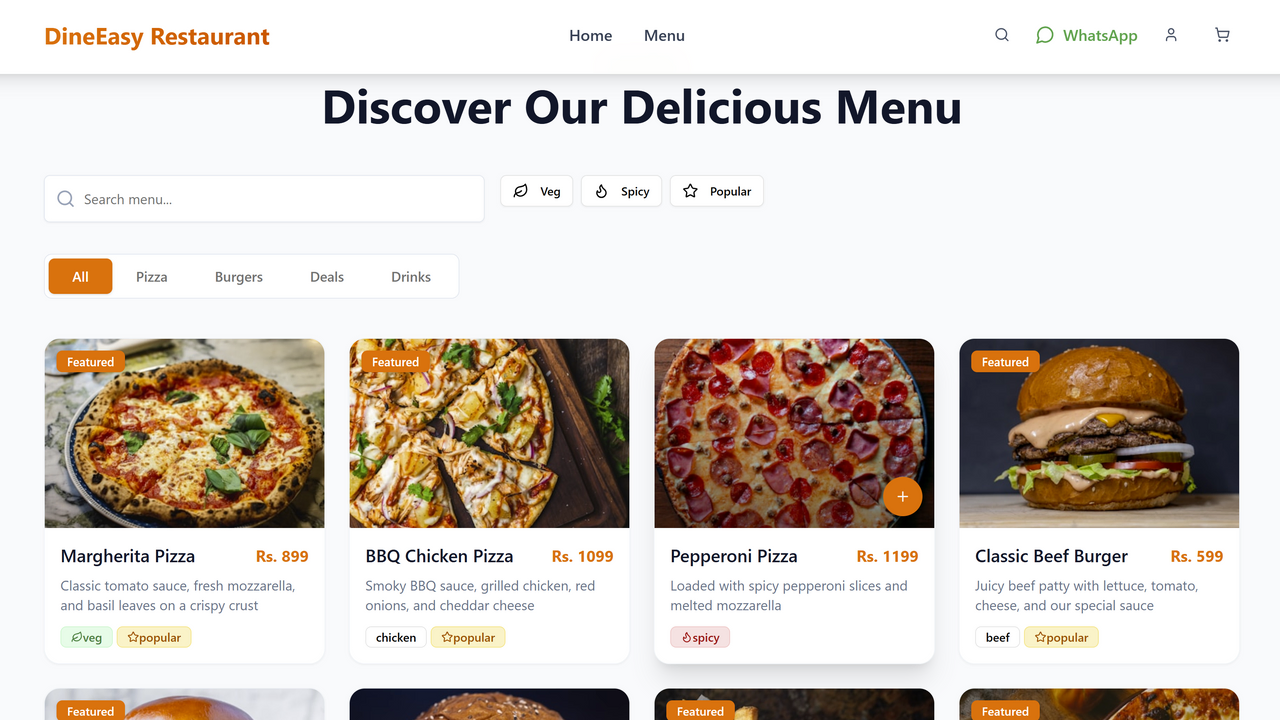 Complete Restaurant Ordering & Admin System template preview
