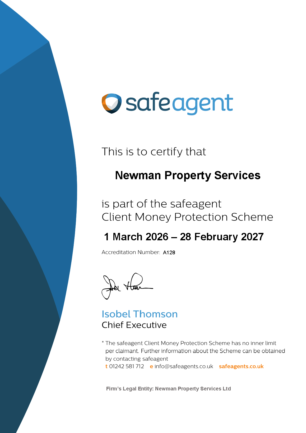 Client Money Protection Certificate