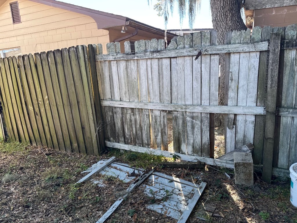 Fence storm damage