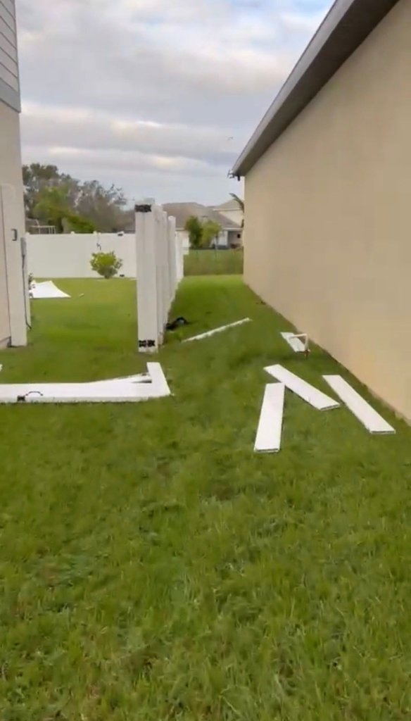 Hurricane fence damage