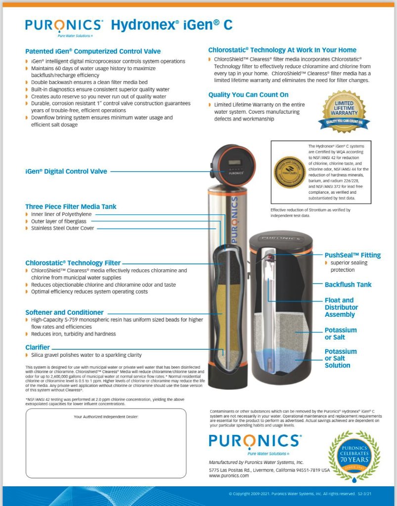 Puronics Hydronex iGen C Brochure 1