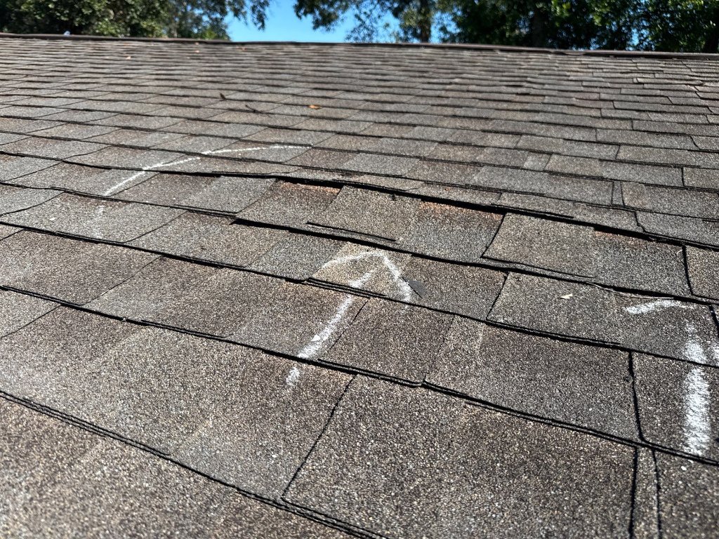 Hail damage on roof