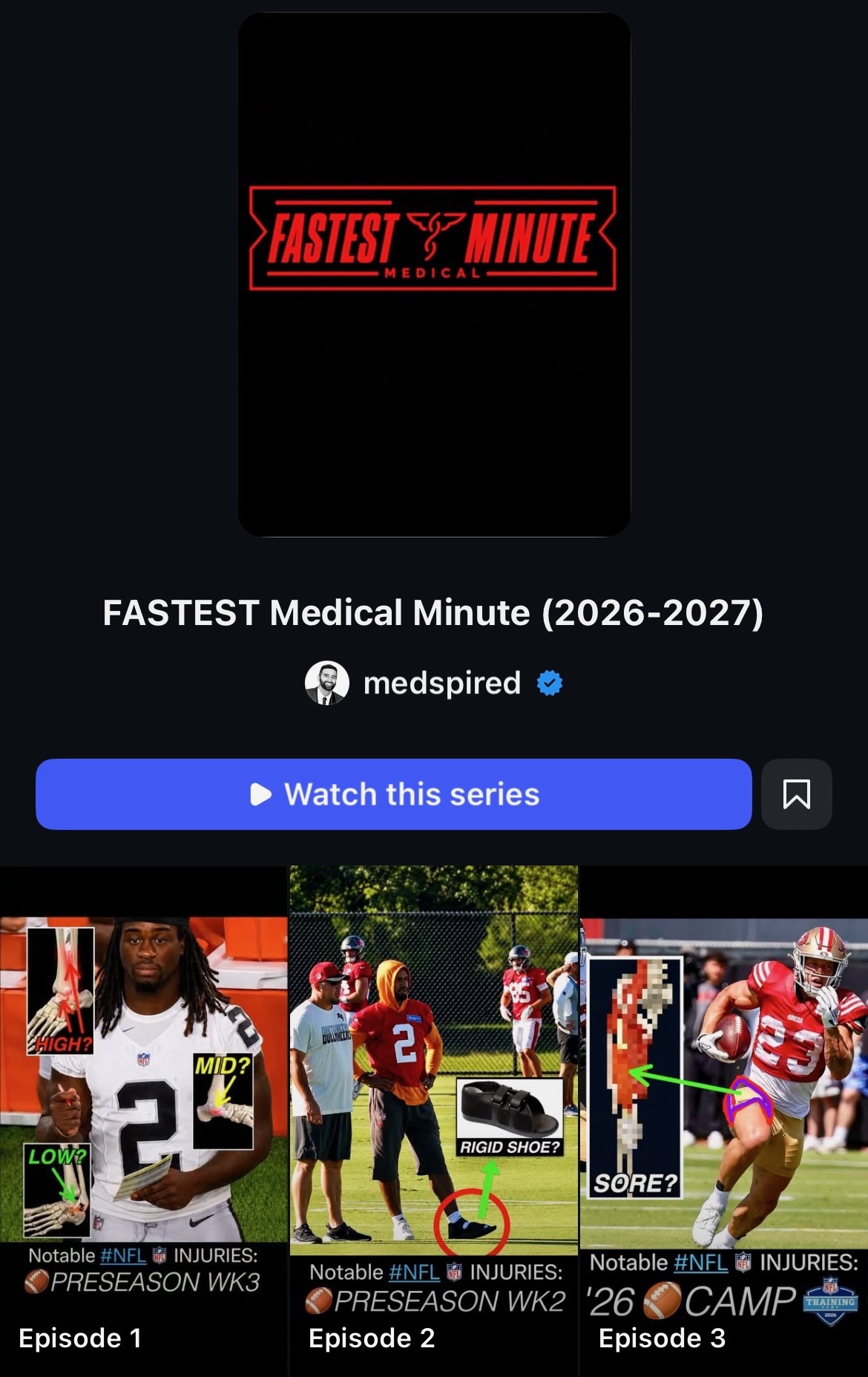 Fastest Medical Minute series on Instagram
