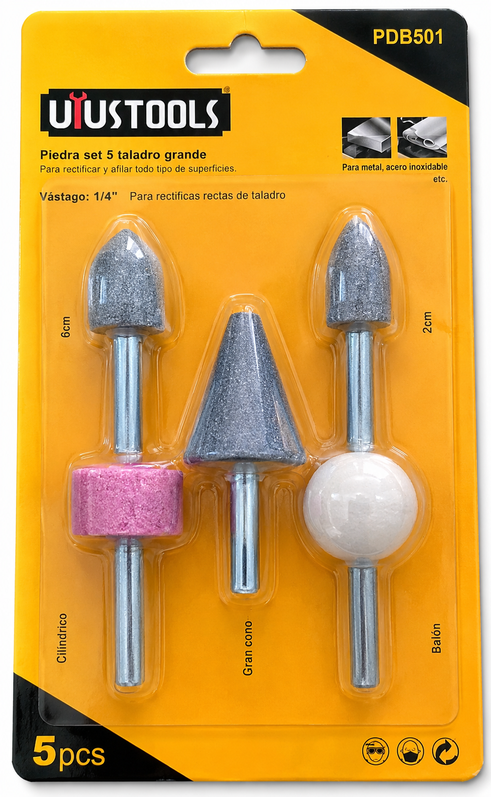 Juego de piedras abrasivas montadas para taladro