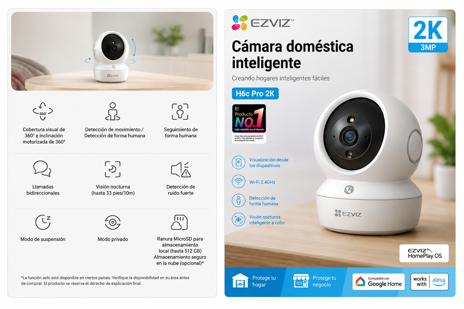 Camaras H6c Ezviz - memoria de regalo (fija)