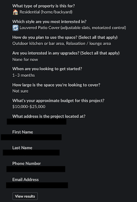 Lead qualification form