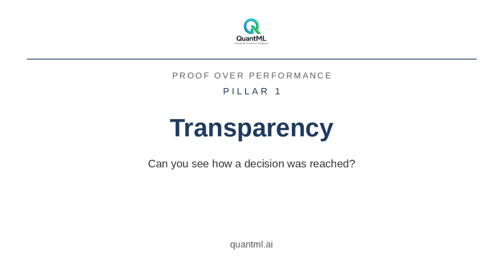 Pillar 1 — Transparency