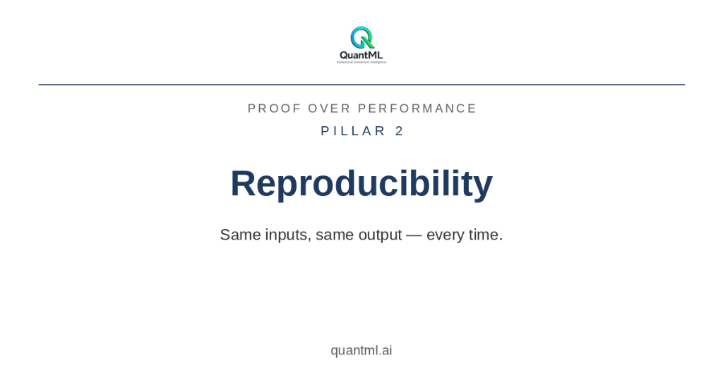 Pillar 2 — Reproducibility