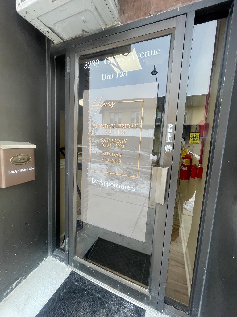 Beauty's Haven Door Signage