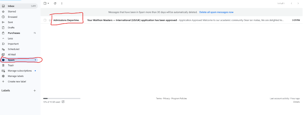 Step 1: Check your email — and your Spam folder