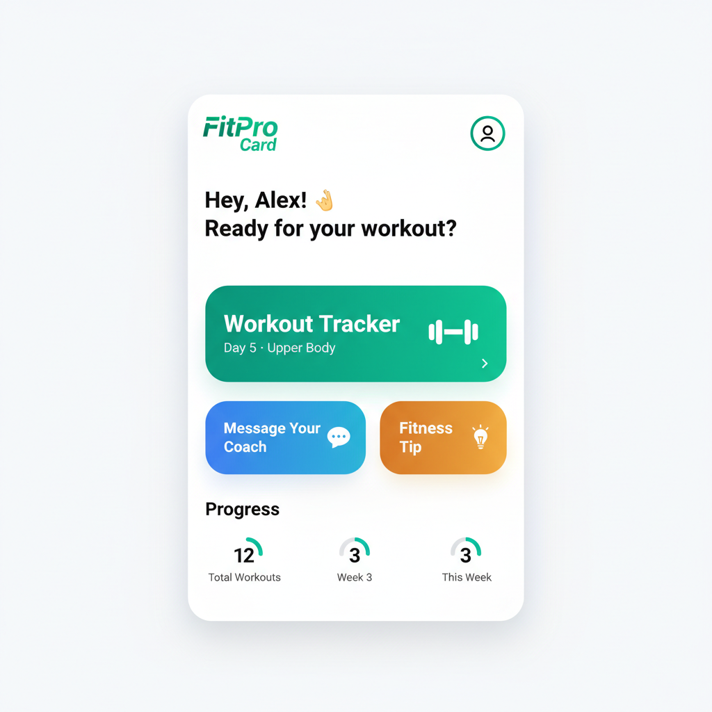 FitPro Card dashboard preview