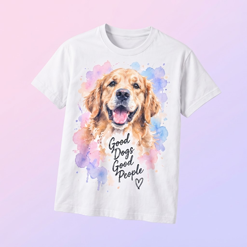 T-shirt featuring custom pet art
