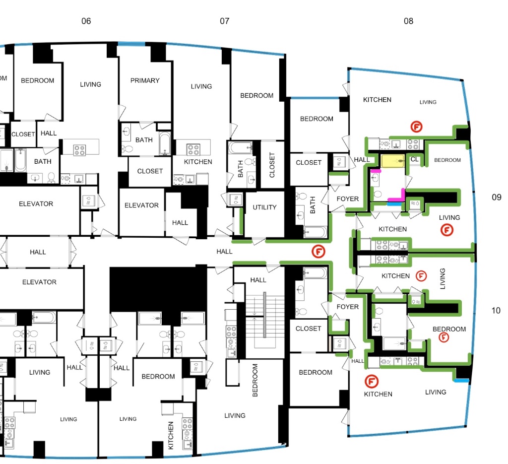 Moisture mapping floor plan