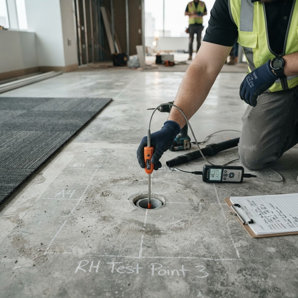 Concrete Slab RH Probe Testing