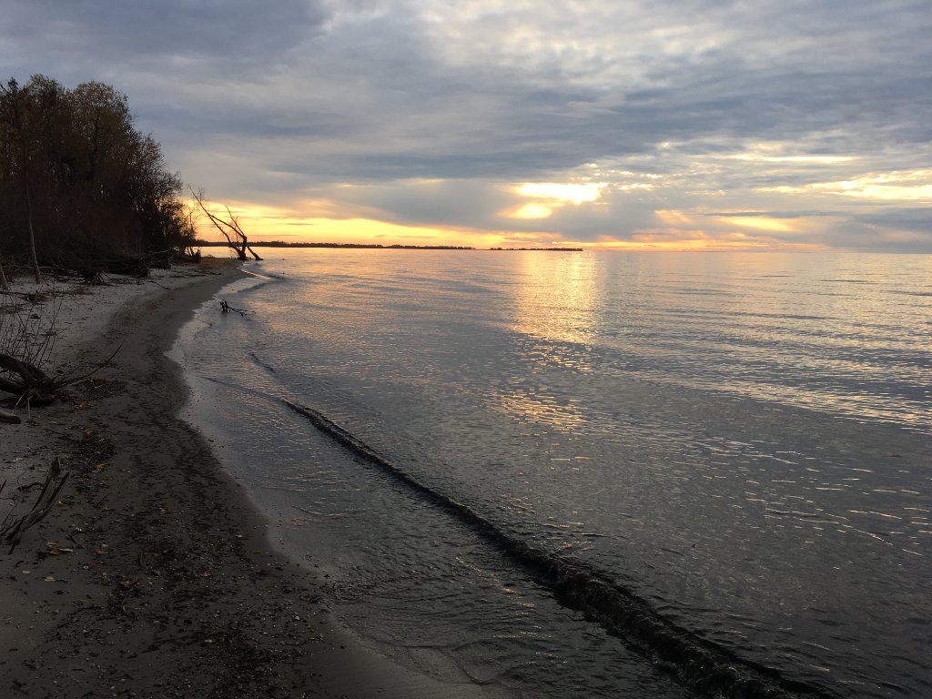 Lake Winnipeg sunset from Patricia Beach shore