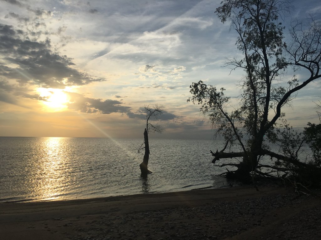 Patricia Beach golden hour panorama, Lake Winnipeg Manitoba