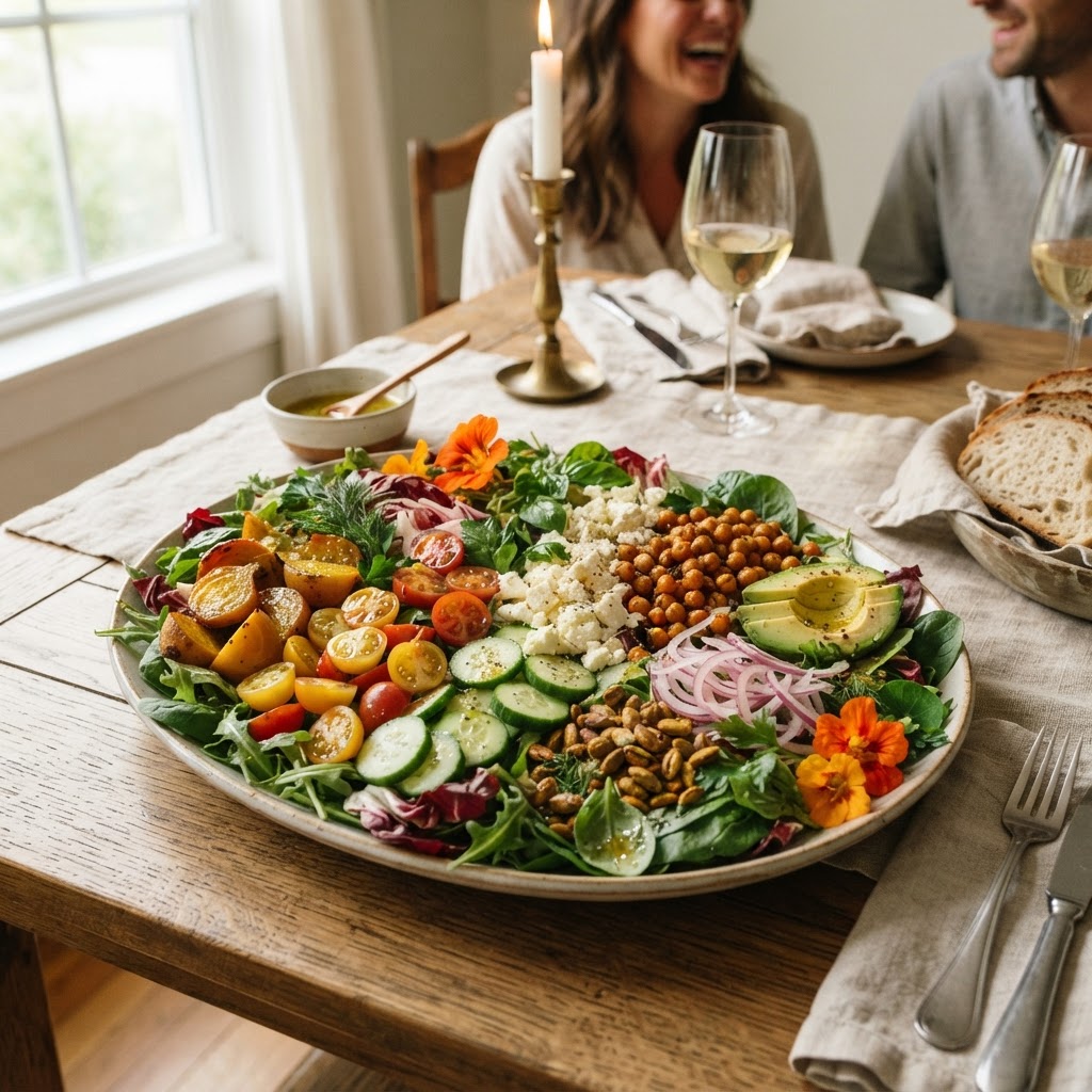 The Art of the "Platter-Style" Salad: Mastering Ingredient Layering and Dressing Timing for Elegant, Effortless Entertaining