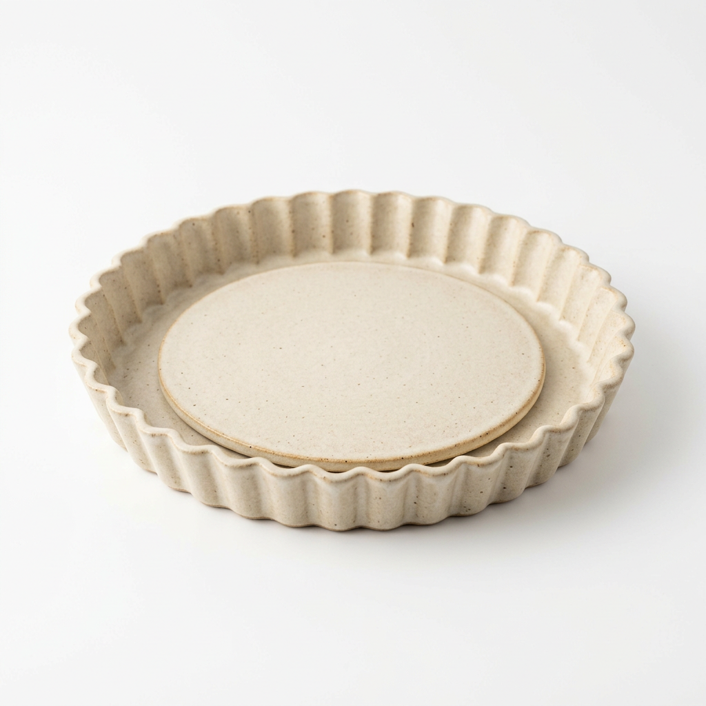 Stoneware Fluted Tart Pan Removable Base