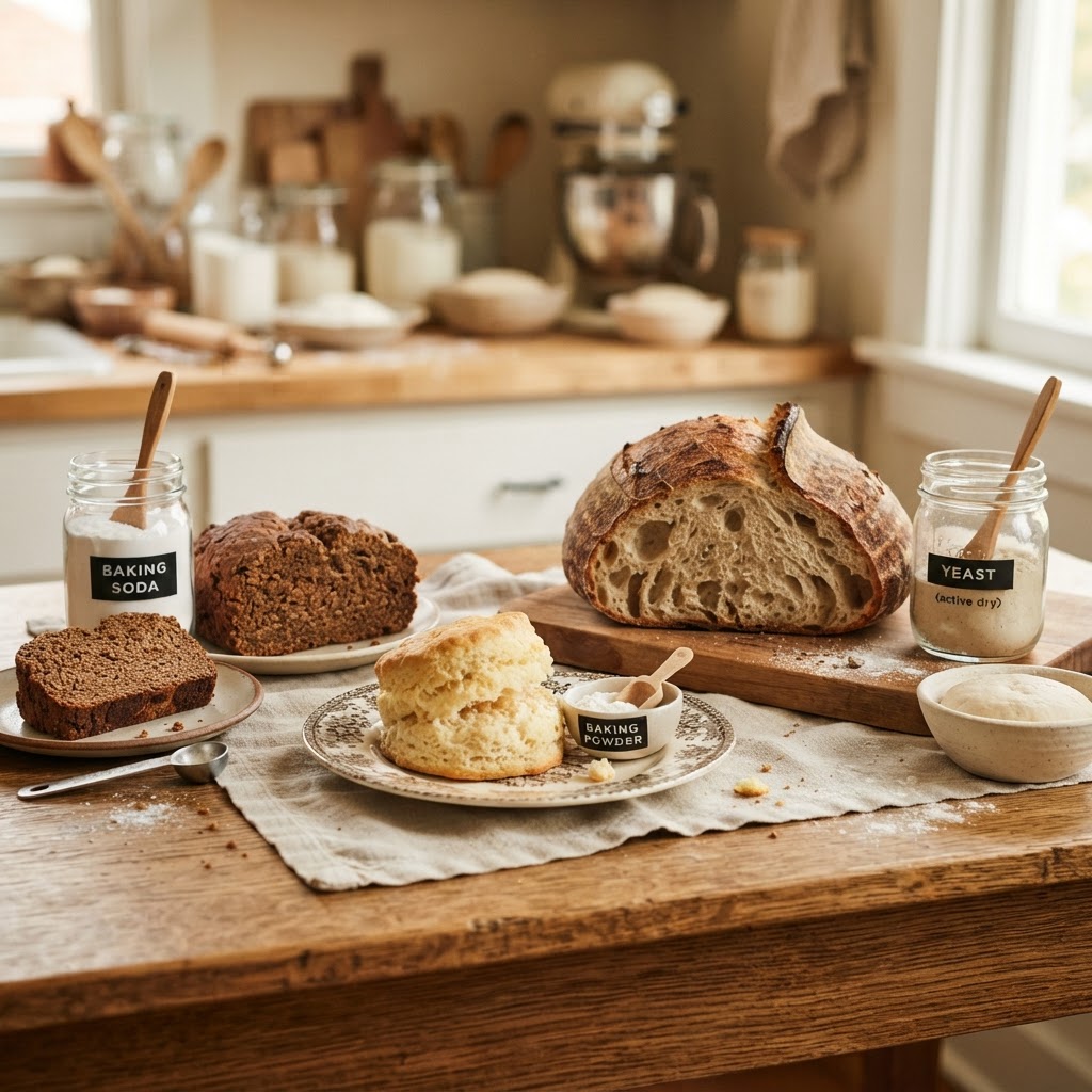 The Baker’s Guide to Leavening Agents: How Baking Soda, Powder, and Yeast Control Your Bake’s Rise and Texture
