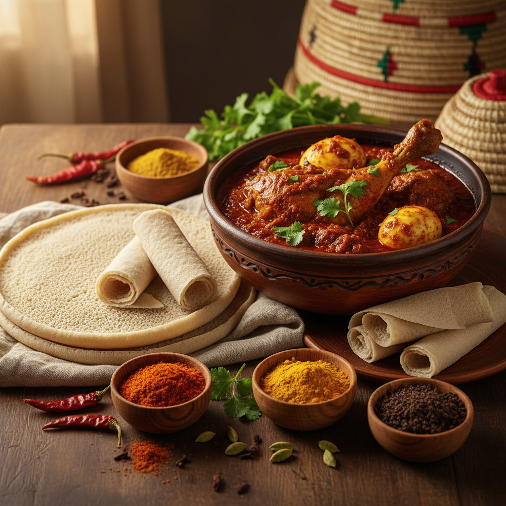 A Journey Through Ethiopian Cuisine: Doro Wat, Injera, and Spice Blends Explained