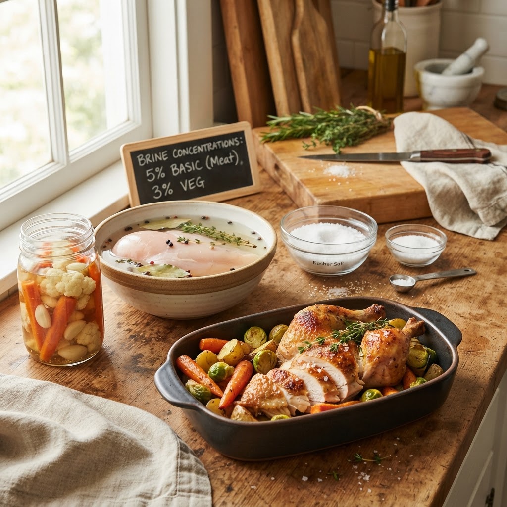 The Home Cook’s Guide to Salt Ratios: Mastering Brine Concentrations for Perfectly Seasoned Proteins and Vegetables