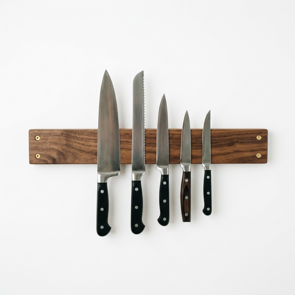 Magnetic Knife Strip Walnut Wood