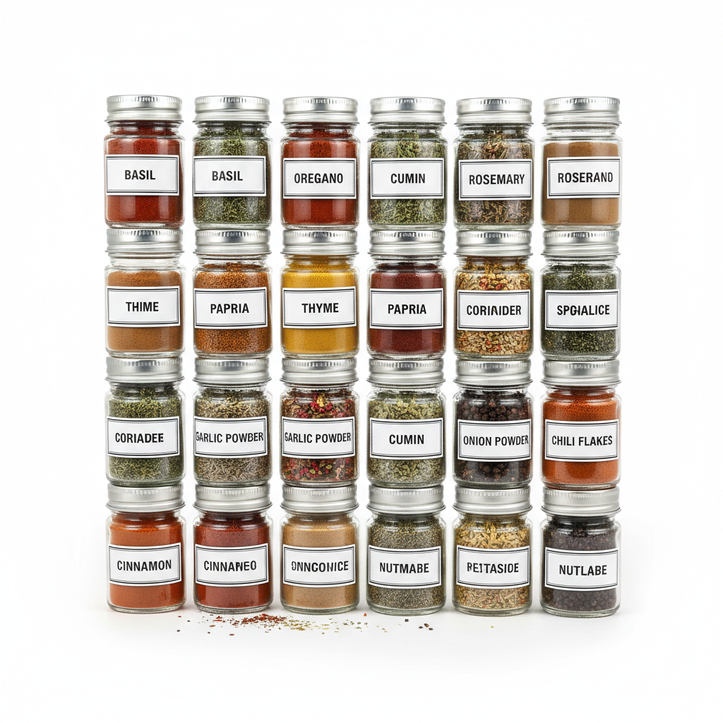 Spice Jar Set with Labels 24-pack