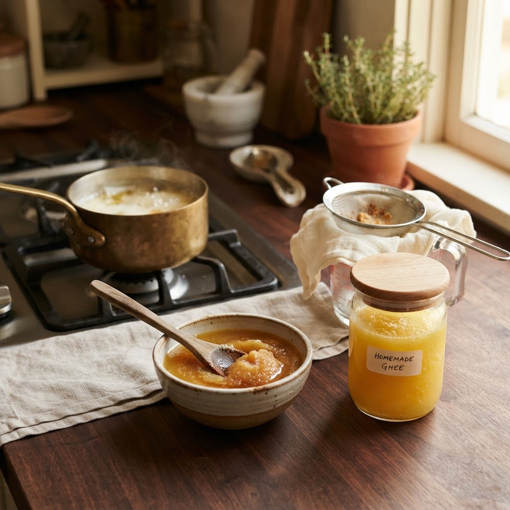 The Home Cook’s Guide to Ghee: Mastering Milk-Solid Clarification and Temperature Control for Deep, Nutty Flavor and High-Heat Cooking