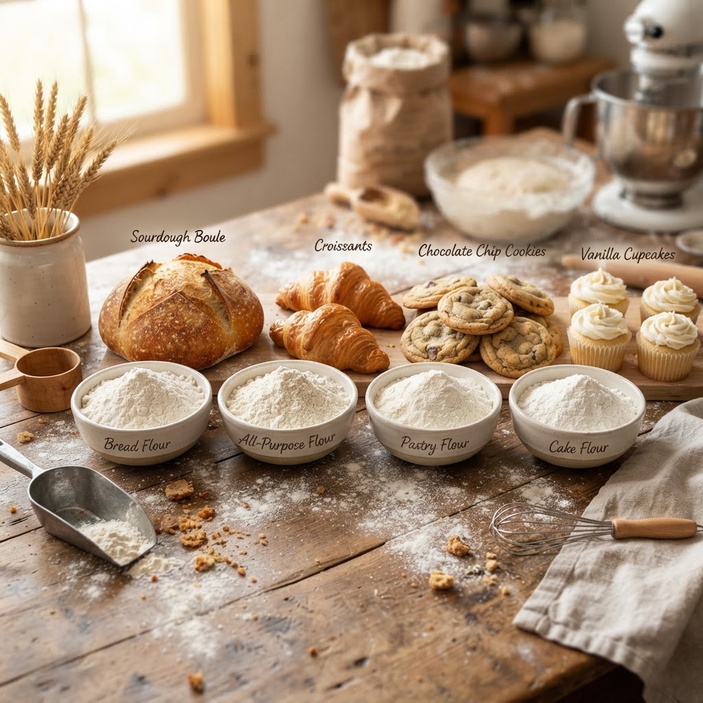 The Baker’s Guide to Flour Types: Matching Protein Content to Your Perfect Crust, Crumb, and Cookie Texture