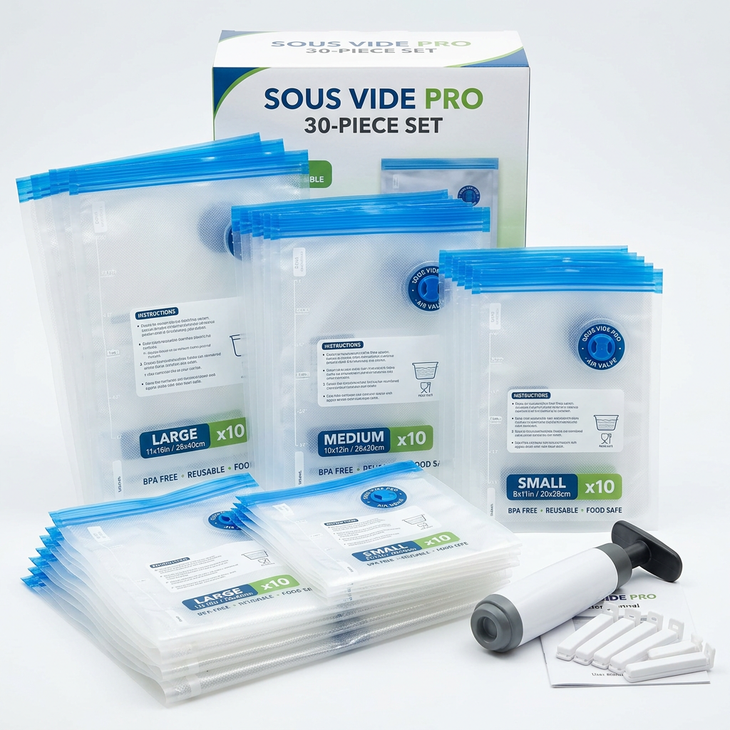 Sous Vide Vacuum Zip Bag Set 30-piece