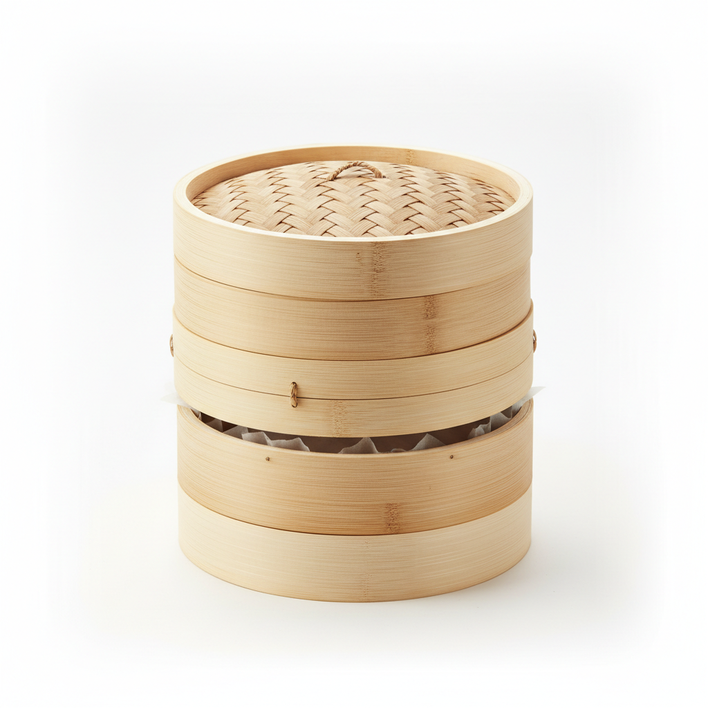 Bamboo 3-Tier Steamer Basket 10-inch