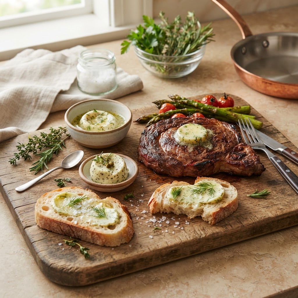 The Home Cook’s Guide to Compound Butters: Mastering Herb-to-Fat Ratios for Instant Flavor Elevation on Steaks, Vegetables, and Bread