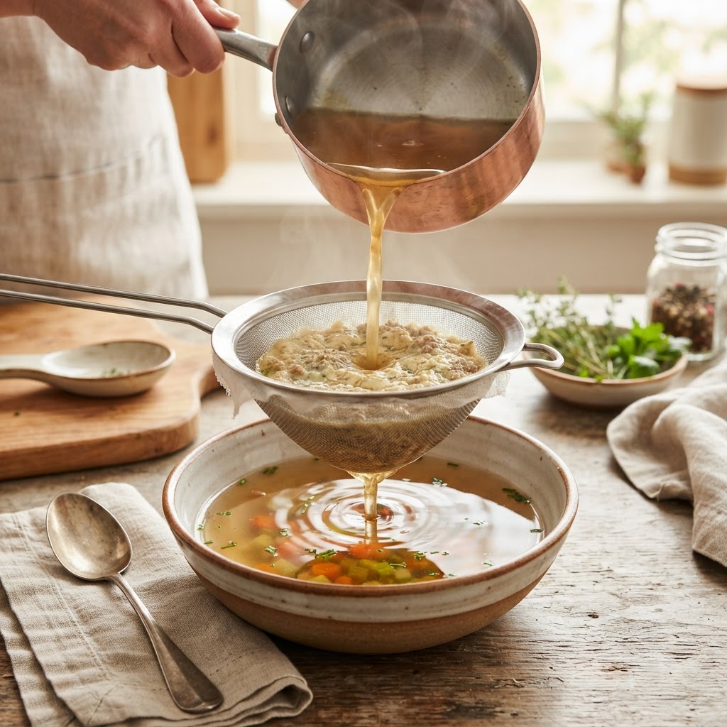 The Home Cook’s Guide to Clarification: Mastering Protein-Coagulation and Filtering Techniques for Crystal-Clear Consommés and Broths