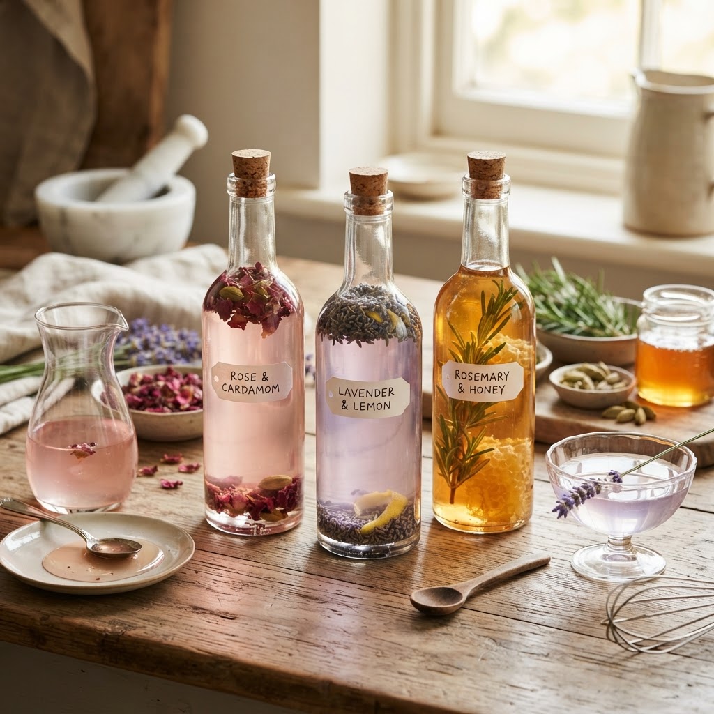 The Home Cook’s Guide to Hydrosol-Infused Syrups: Mastering Floral and Herb Extraction Ratios for Sophisticated Beverages and Desserts