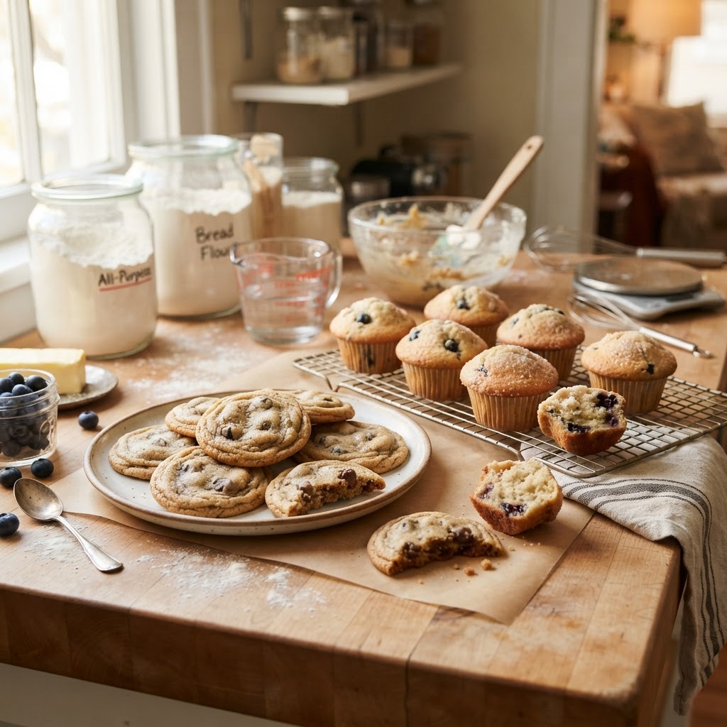 The Baker’s Guide to Hydration Adjustments: Mastering Flour Protein Content and Room Temperature for Consistent Cookie and Muffin Crumb