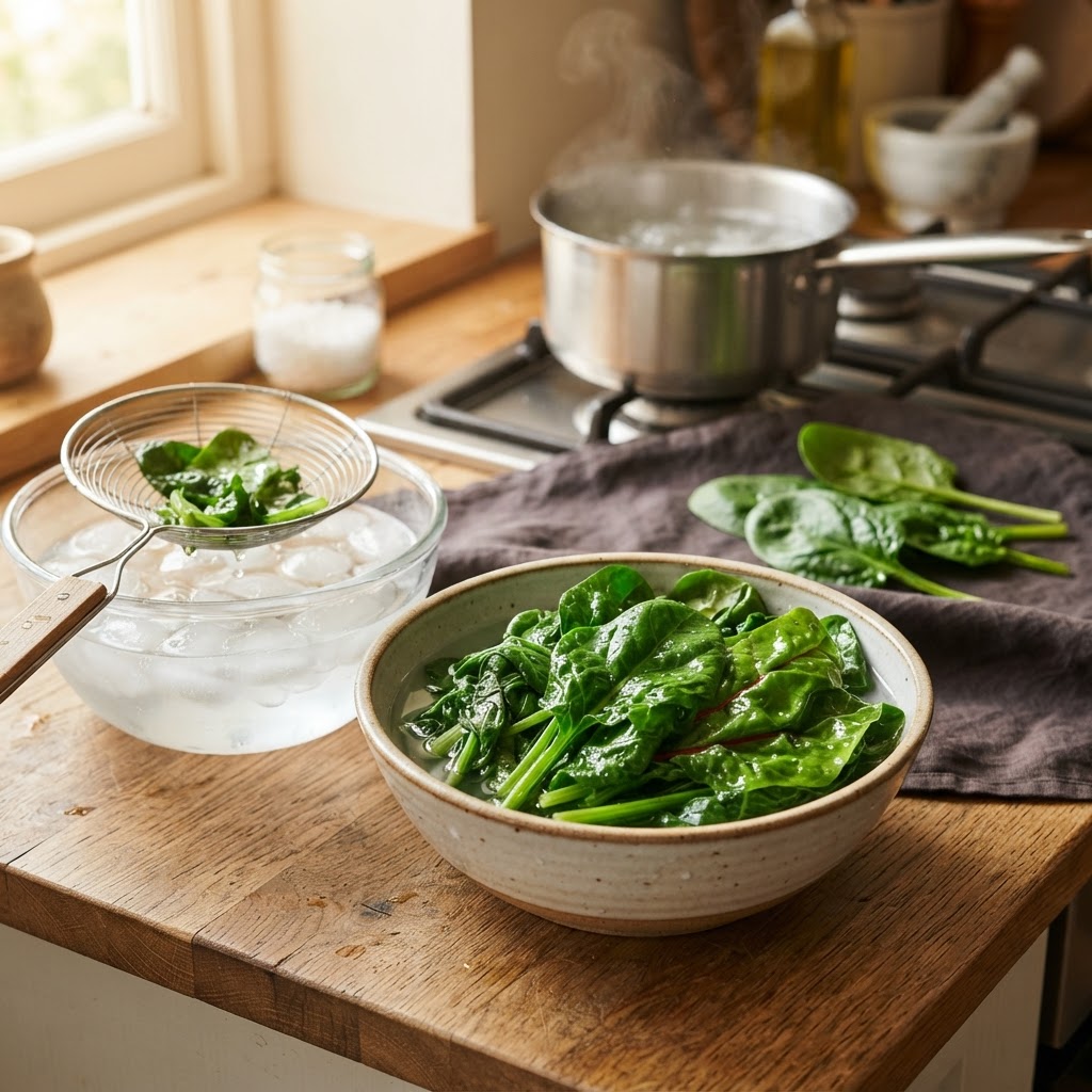 The Home Cook’s Guide to Leafy Green Blanching: Mastering Time-to-Ice-Bath Ratios for Vibrant Color and Texture Retention