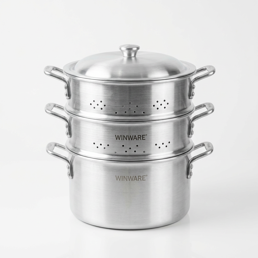 Winware 3-Tier Aluminum Steamer Set
