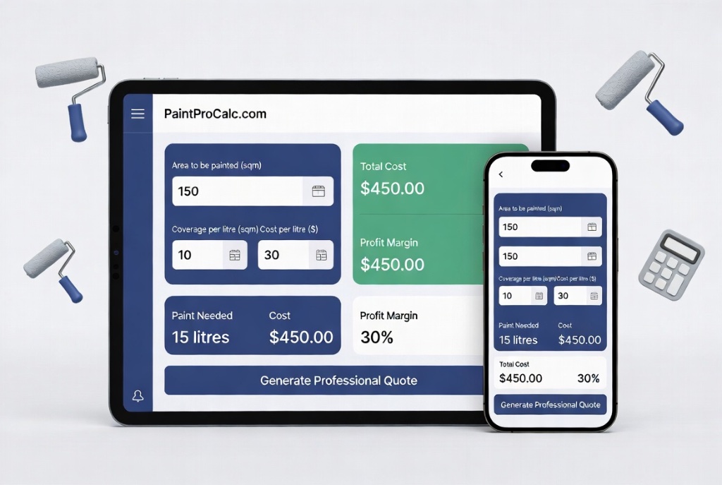 PaintProCalc Paint Calculator — paint estimation tool for contractors and homeowners